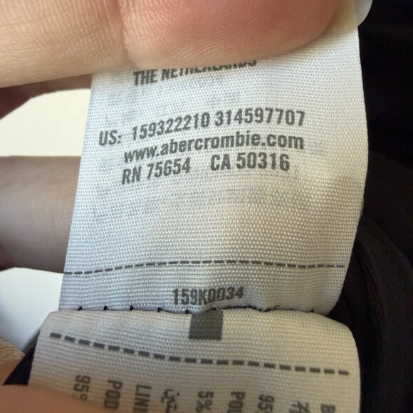 Abercrombie & Fitch Black Asymmetrical Strappy Ruched Midi Dress Size S - Picture 6 of 6